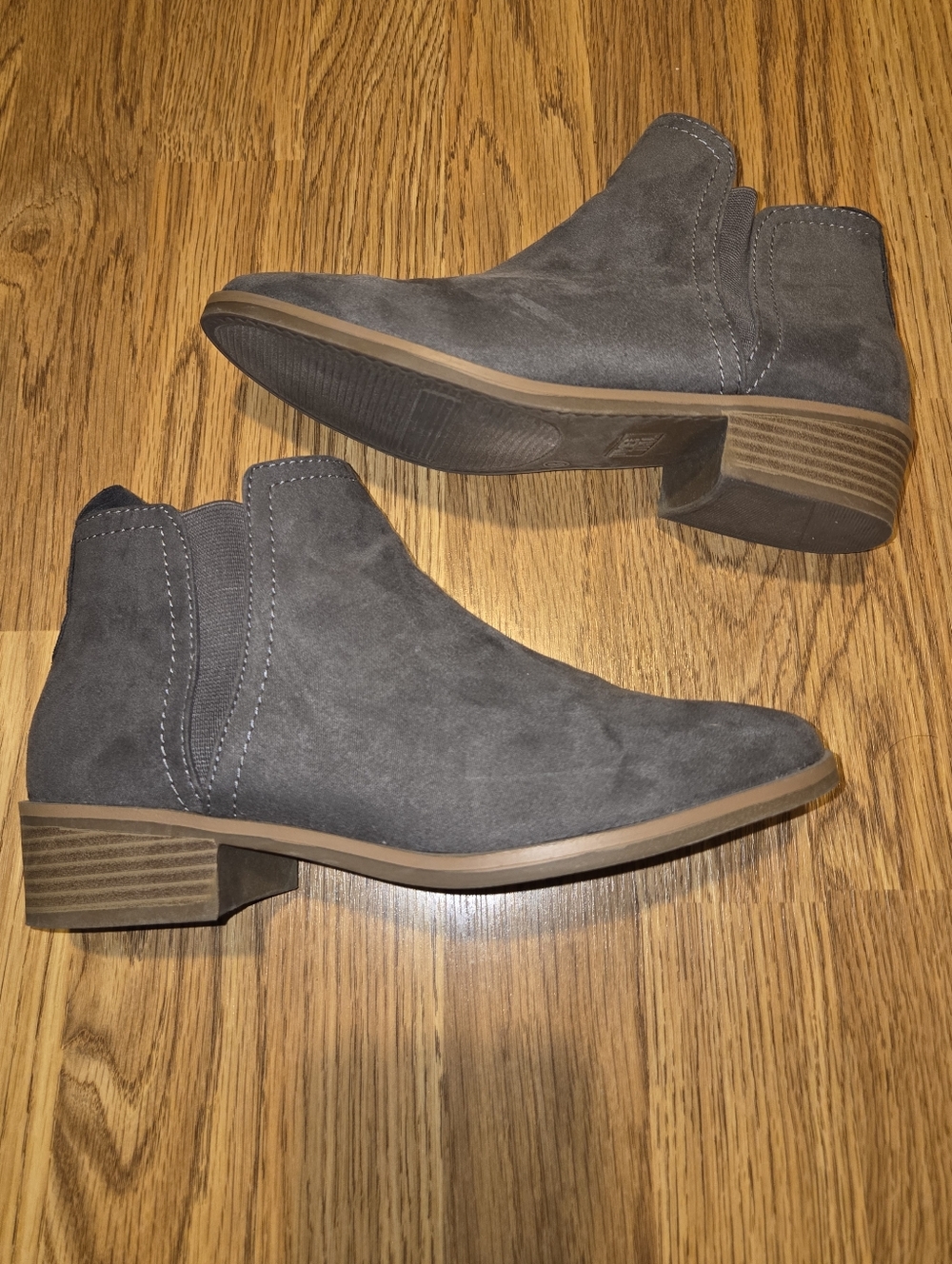 Women's Grey Suede Ankle Booties